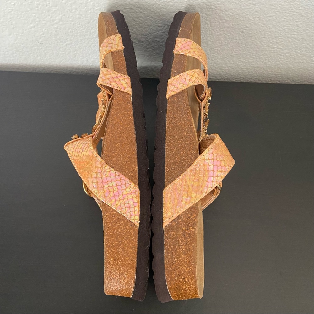 EUC Betula by Birkenstock Shimmery Snake Print Leather Women’s Sandals - Picture 3 of 9